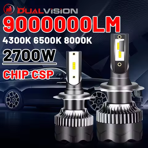Dualvision H4 LED Headlight 2700W 9000000LM 3570 CSP LED H7 H1 H11 H8 9005 9006 HB3 HB4 H9 4300K 6500K 8000K Fog Lamp Mini Diode