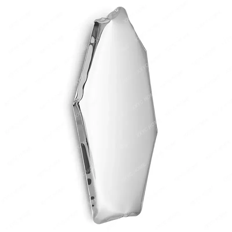 Light luxury stainless steel mirror irregular full-body mirror wall-mounted special-shaped decorative mirrorTJ
