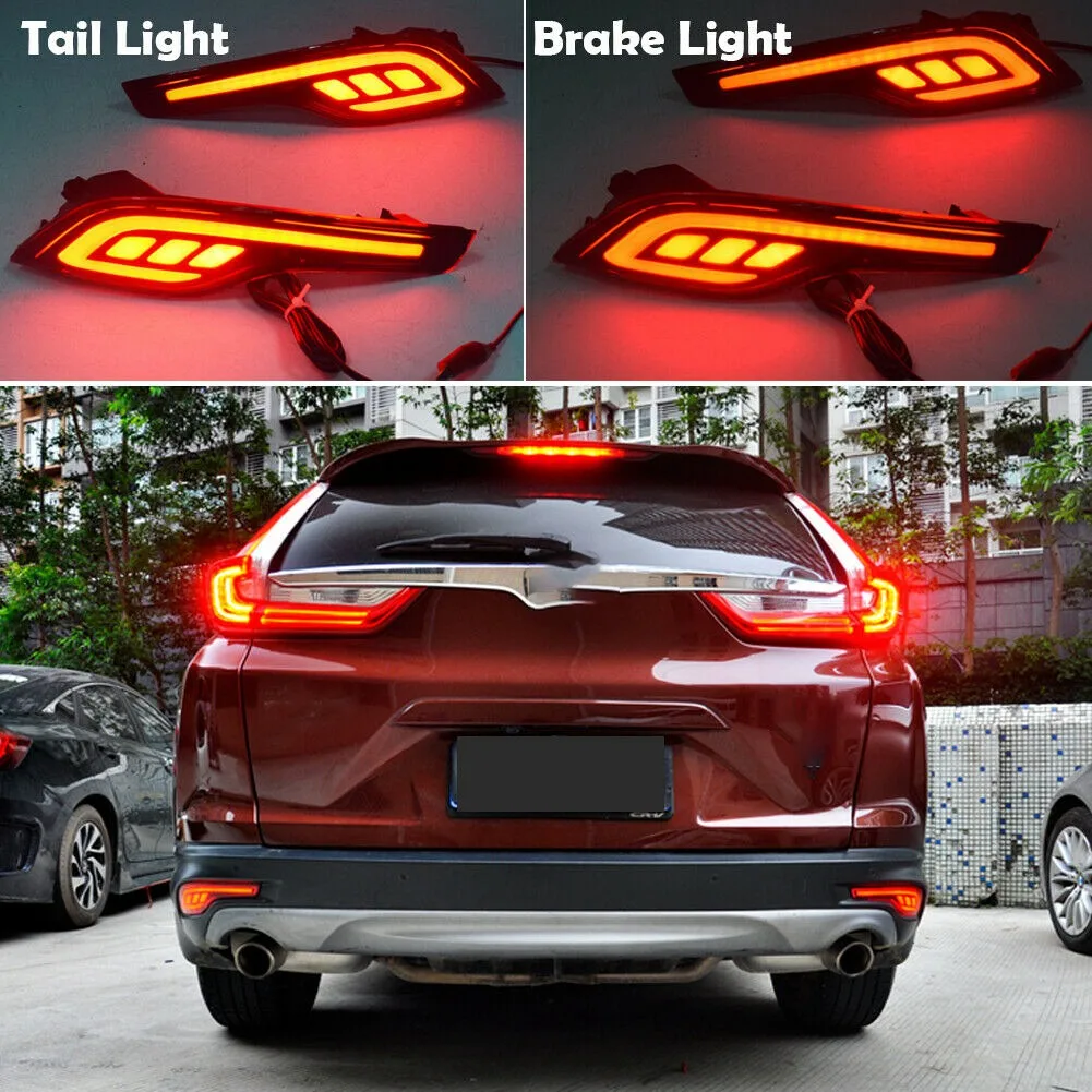 # 737 متر لهوندا CR-V CRV 17-19 LED المصد الخلفي الفرامل أضواء خلفية مصباح الضباب JSR نمط (أحمر)