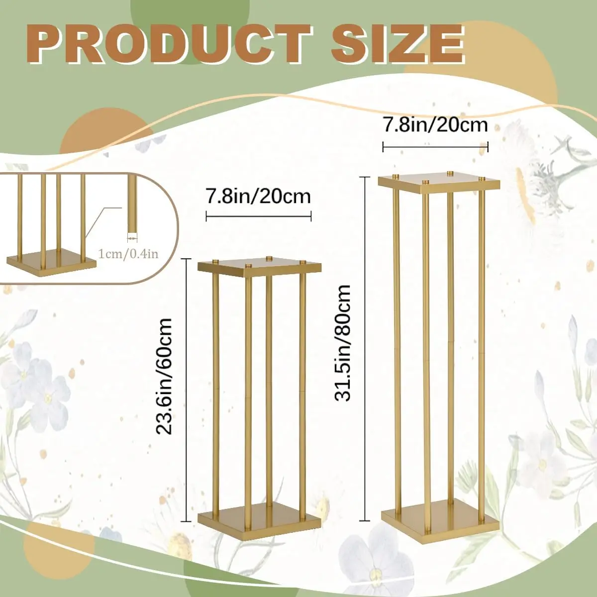 Centrotavola con supporto per fiori in oro da 6 pezzi per tavolo da matrimonio Vasi in metallo alti 31,5 pollici Supporto per fiori geometrici per la decorazione della festa