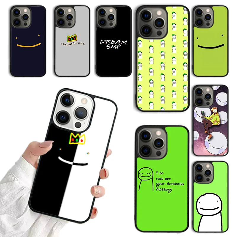 Dream Smp Smile Phone Case For iPhone 16 15 11 12 13 14 Pro Max Mini Cover For iPhone 16 15 Max 6 7 8 Plus Coque