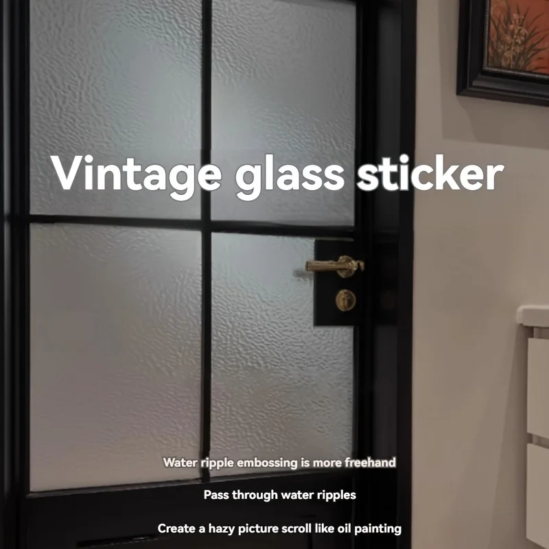 1 Roll Self-Adhesive Window Privacy Film Modern Design Static Cling PVC Film for Home Office Bedroom Living Room Decoration