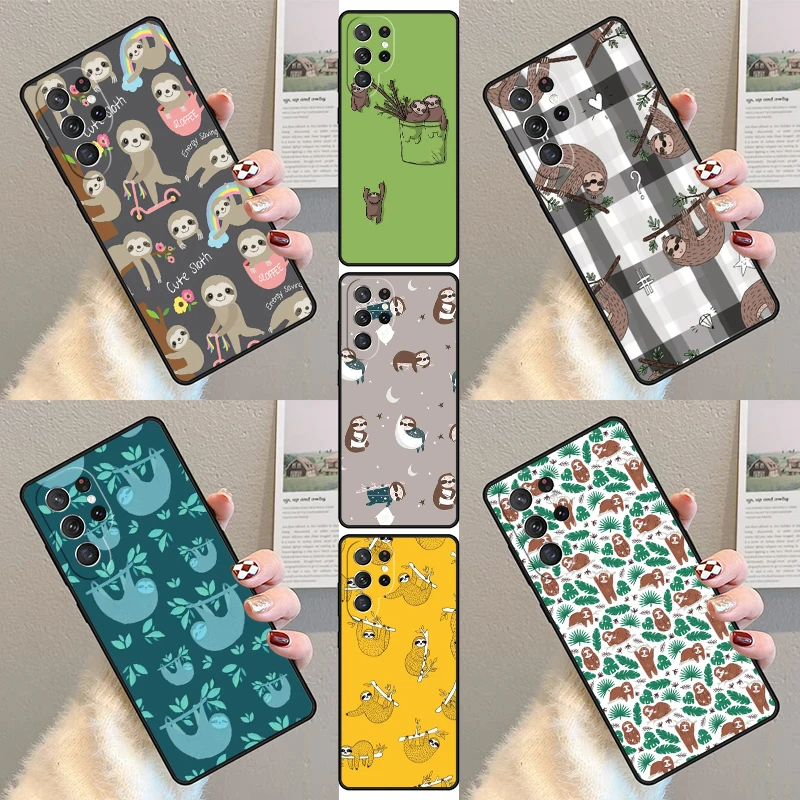 Baby Sloth Phone Case For Samsung Galaxy S23 S21 S20 FE S24 S22 Ultra Note20 S10 S9 S8 Plus Cover