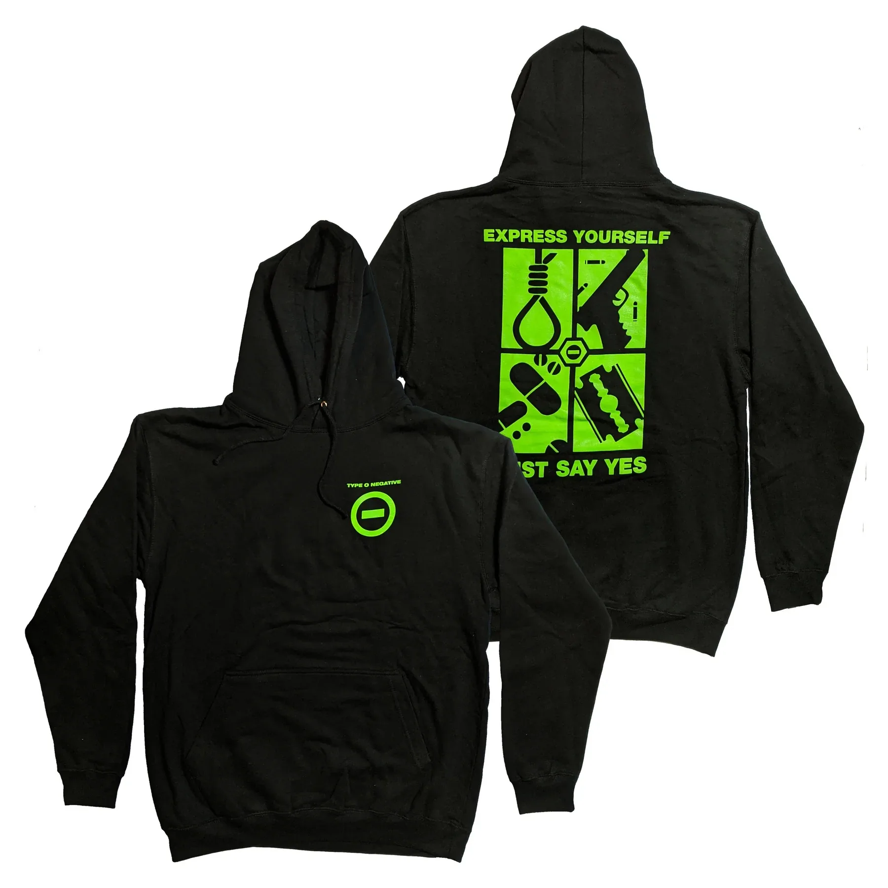 เสื้อฮู้ดดี้ Type O Negative Express Yourself สำหรับผู้ชายและผู้หญิง เสื้อแขนยาวสไตล์เรโทรร็อค แบนด์ดนตรี เสื้อพูลโอเวอร์ทรงโอเวอร์ไซส์ เสื้อผ้าผู้ชาย