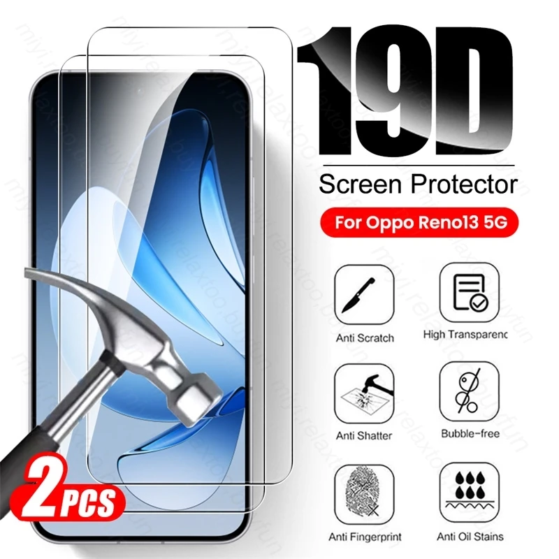 Reno13 الزجاج 2 قطعة 19D الزجاج المقسى ل ممن لهم رينو 13 13F FS 13FS Reno13 Reno13F Reno13FS 5G 4G 2025 غطاء كامل زجاج واقي #1