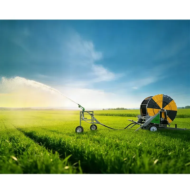 Spray Farm Drip Irrigation Systems Hose Reel Irrigator with Rain Traveling Long Distance Sprinkling Irrigation Equipment
