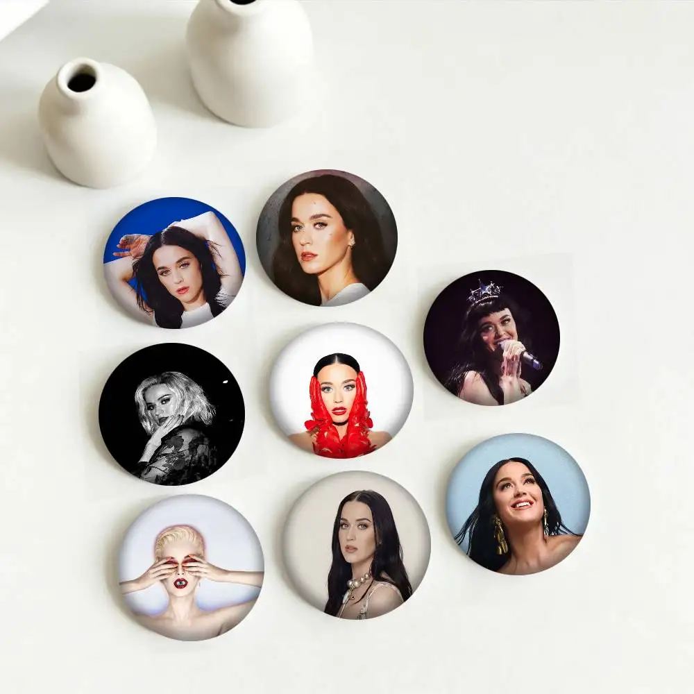 S-Star K-Katy Perry 25 32 44 58 75mm Badges Personalized Round Brooches Pins Accessory Gift
