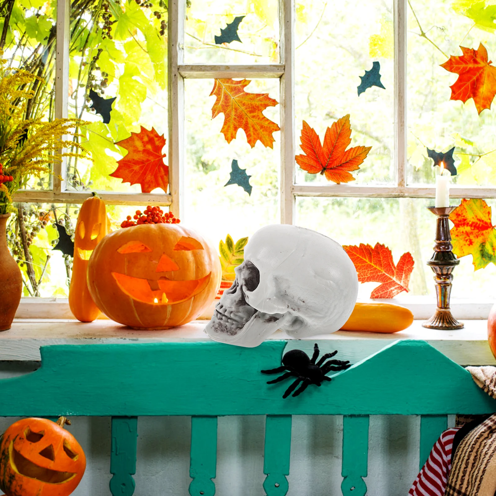 

6pcs Mini Head Small Skull Head Sculptures Decor Halloween Party Decorations Halloween Decor Home nament