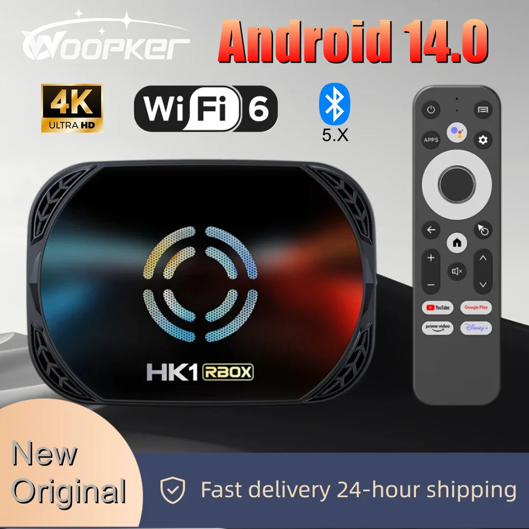 Woopker Android 14 Smart TV Box Amlogic S905A 4 ГБ 128 ГБ 1000M LAN Wi-Fi6 4K UHD HDR10 BT Голосовое управление HK1 RBOX X50 Телеприставка Woopker Android 14 Smart TV Box Amlogic S905A 4 ГБ 128 ГБ 1000M LAN Wi-Fi6 4K UHD HDR10 BT Голосовое управление HK1 RBOX X50 Телеприставка