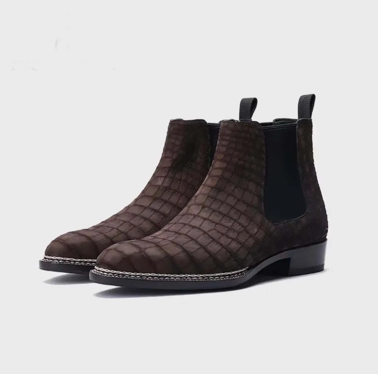 shenzhuangsanbao men crocodile boots male frosted crocodile skin winter boots male crocodile shoes