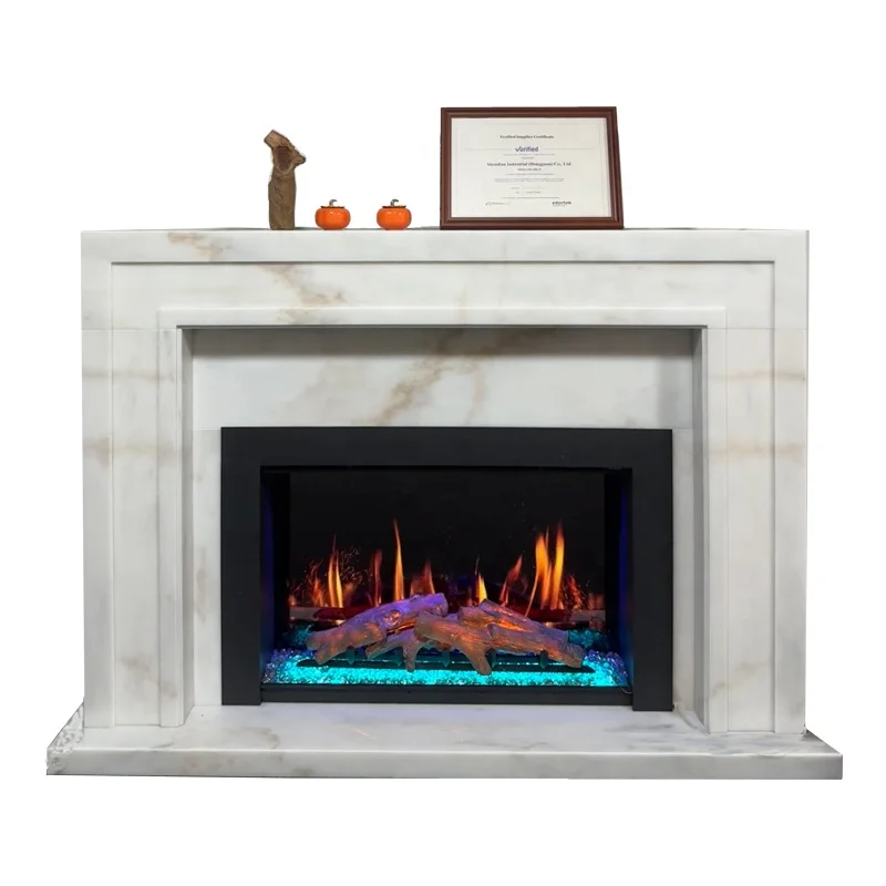 

42 Inch Virtual High-end Modern Heater 3D Fireplace With Sparks LCD Electric Fireplace Wireless 4K Resolution Wifi Fireplace