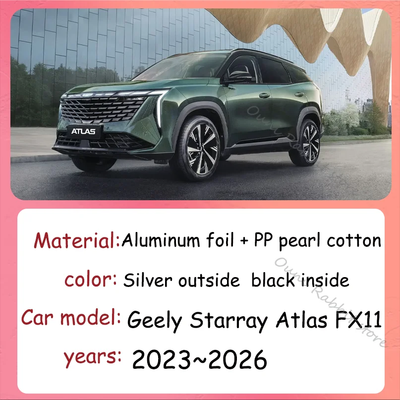 For Geely Starray Atlas FX11 2023~2026 2024 2025 Skylight Sunshade Side Window Windshield Sun Shade Protector Parasol Accessorie