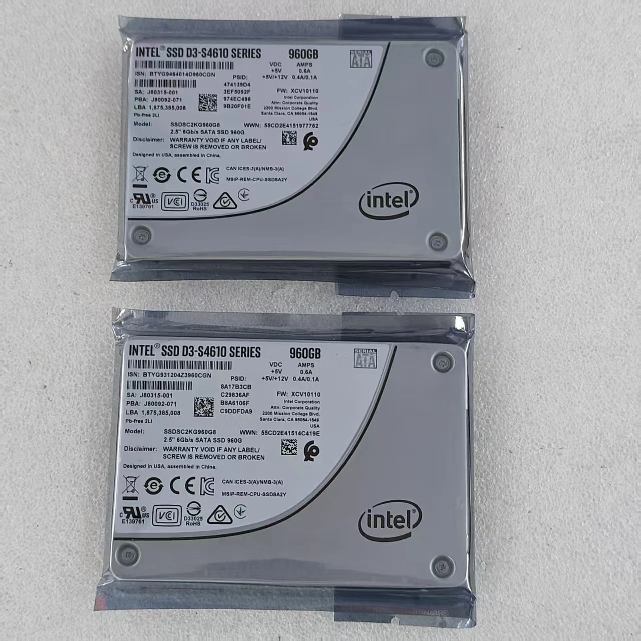 D3-S4610 960GB SSDSC2KG960G8  S4610 SSDSC2KG960G801 960G SATA MU 6G 2.5 SSD