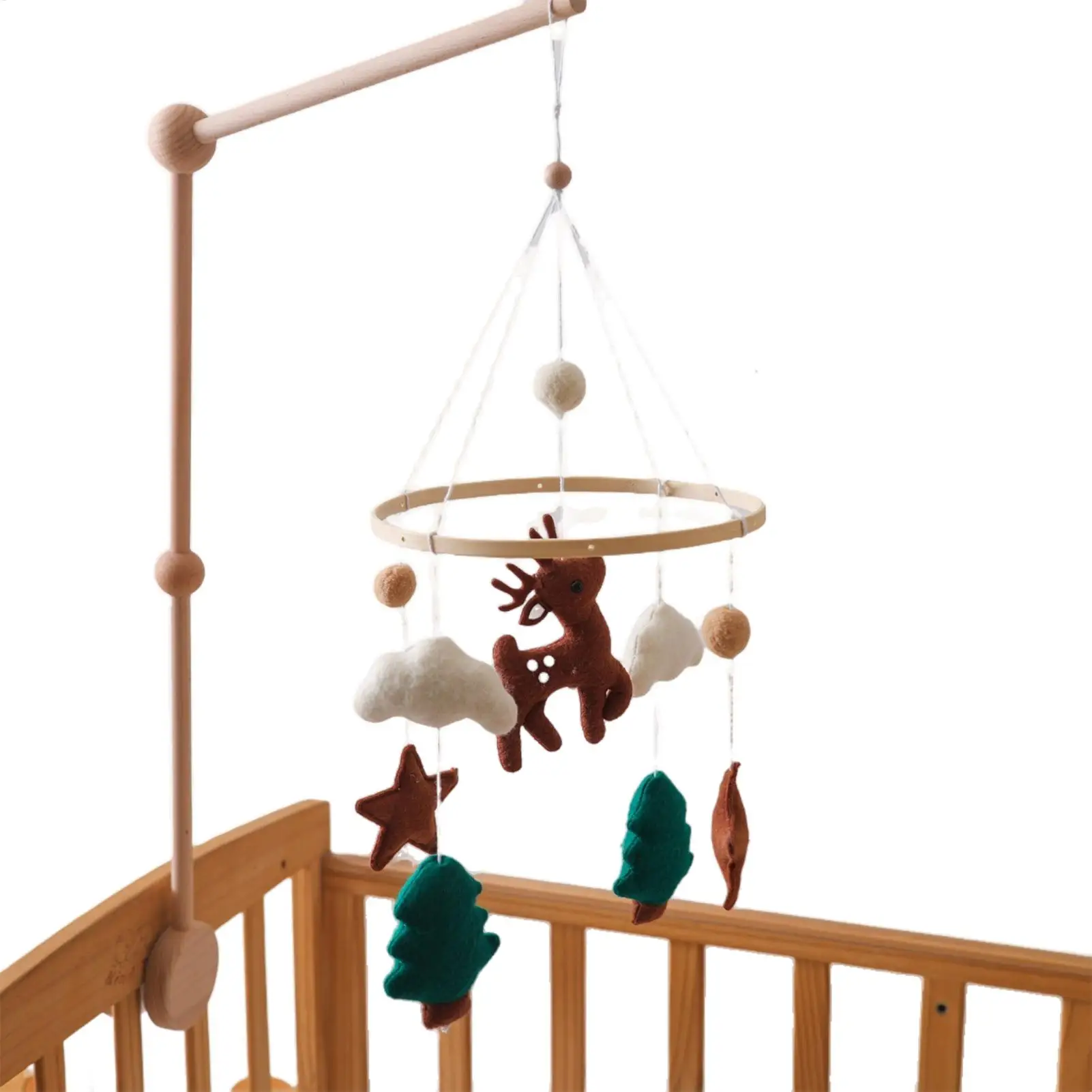 Baby Crib Mobile Rattle Toy For 0-12 Months CartoonBassinet Deer Animal Bed Bell Hanging Sensory Toys Mobile Newbaby Rattle Toy