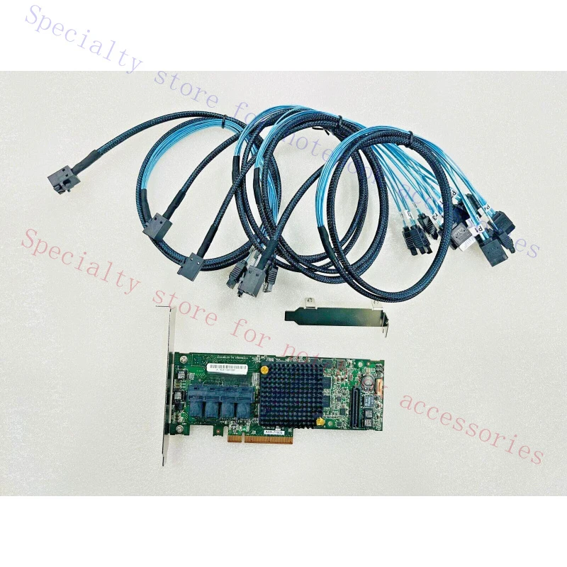 

R+ FOR Adaptec ASR-71605 16-Port 6Gb/s 1GB SAS SATA PCIe RAID Controller + 4*SFF-8643