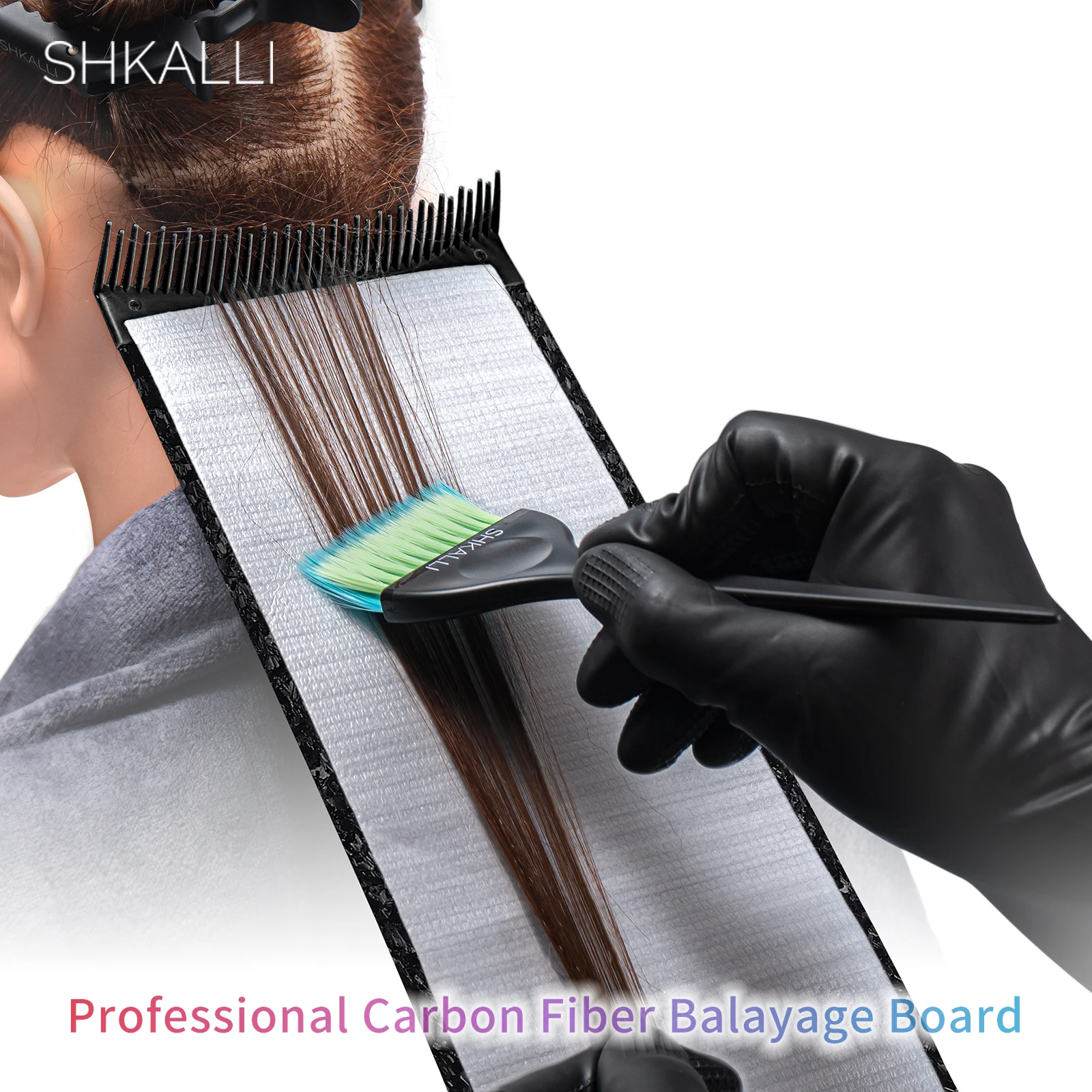 Professional Carbon Fiber Highlighting Board with Comb Teeth Hair Dyeing Board Styling Accessory for Hairdressers Coloring Tool