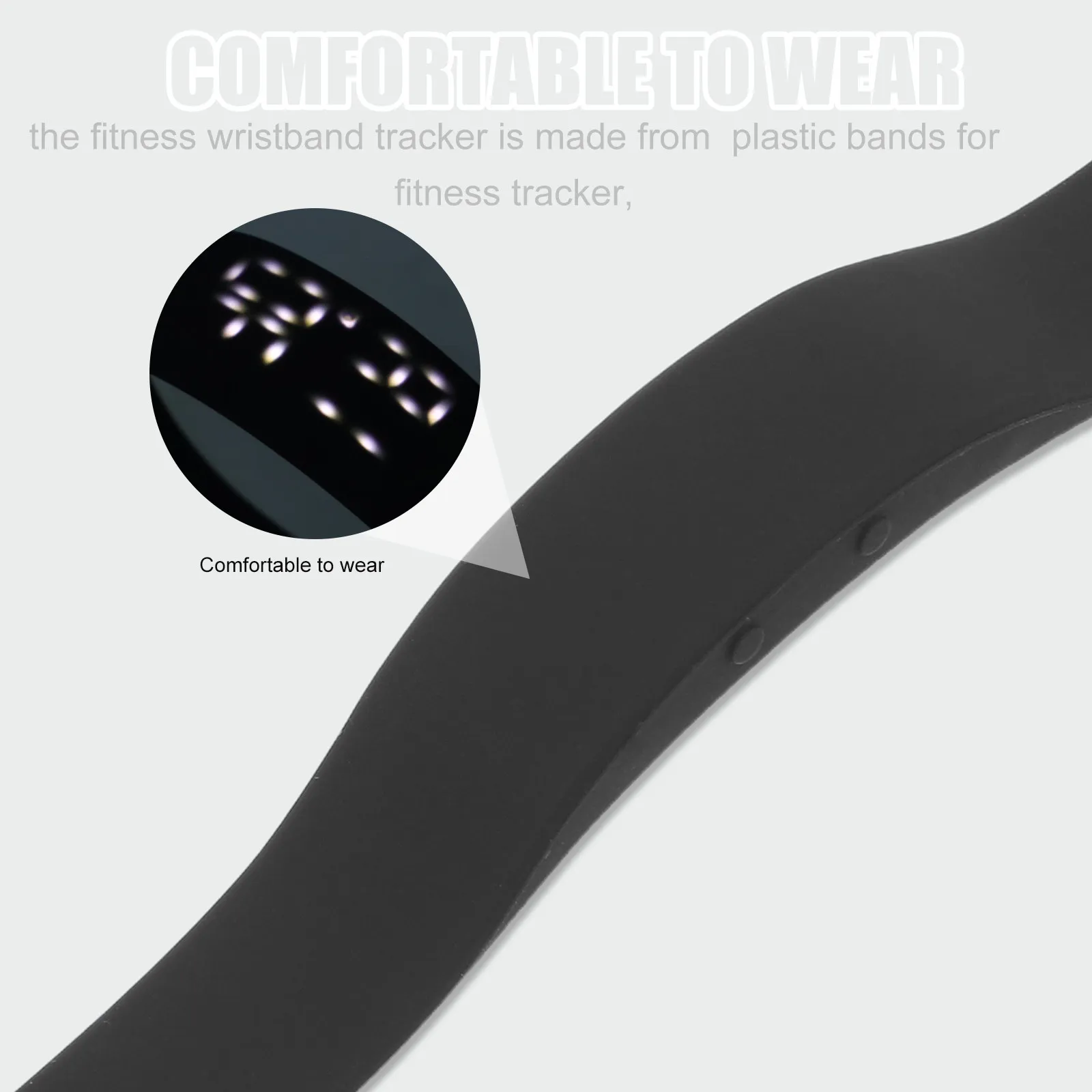 Smart Bracelet Wristbands Waterproof Fitness Tracker Step Counter Sleep Monitor Stopwatch Vibration Alarm LED Activity