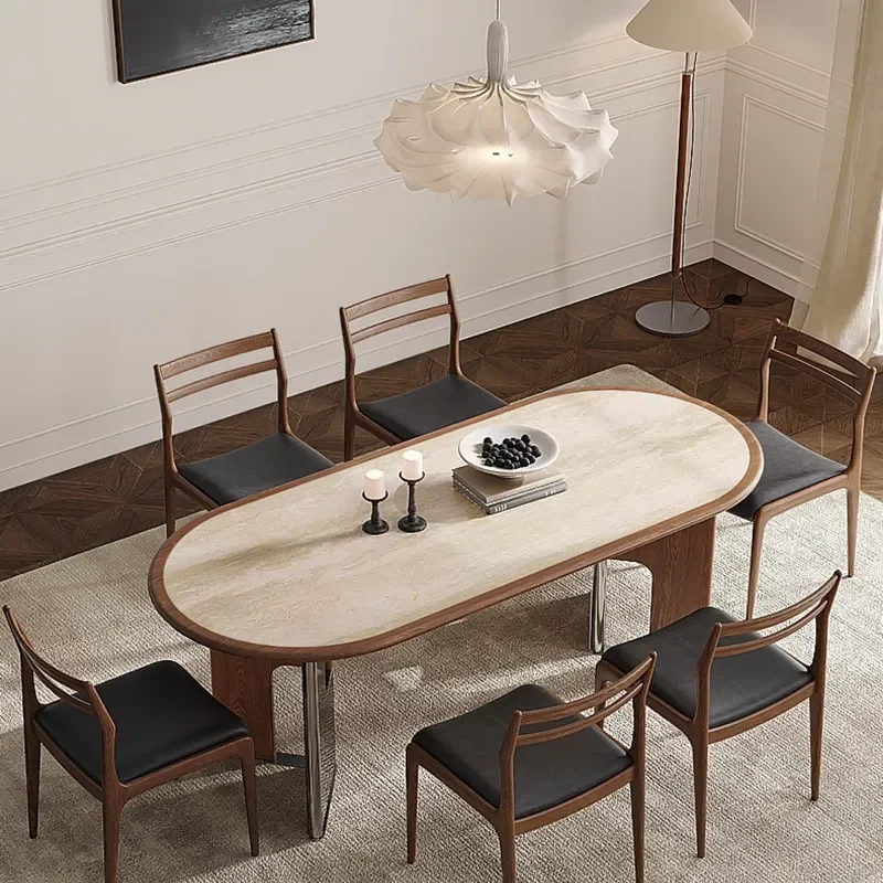 Solid Wood Dining Table Modern Wooden Kitchen Furniture Sturdy Rectangular Desk for Home Restaurant Living Room Decor