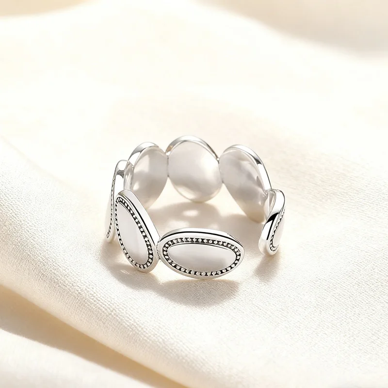 925 Sterling Silber Ellipse Splice Ringe für Damen, Luxusschmuck, elegante Accessoires, Großhandelsschmuck, verhindert Allergien – Detail 3