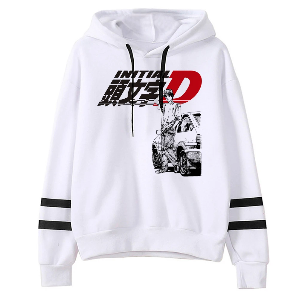 Initial d-Sudadera con capucha para mujer, ropa de calle divertida, chándal Kawaii