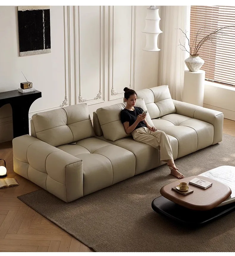 

#Modern Luxury Black Apartment Living Room Furniture Adjustable Genuine Leather Modular Sectional Sofa Set Premium Comfort Sofa