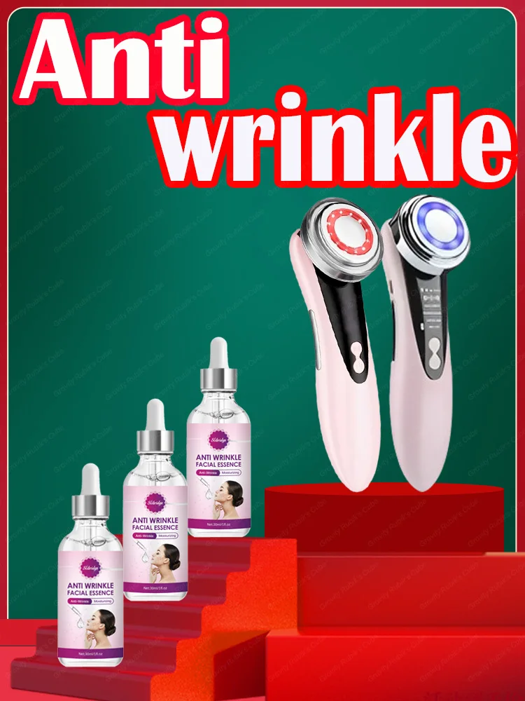 

Wrinkle rf ems facial device neck forehead eye face serum firming cream anti-aging