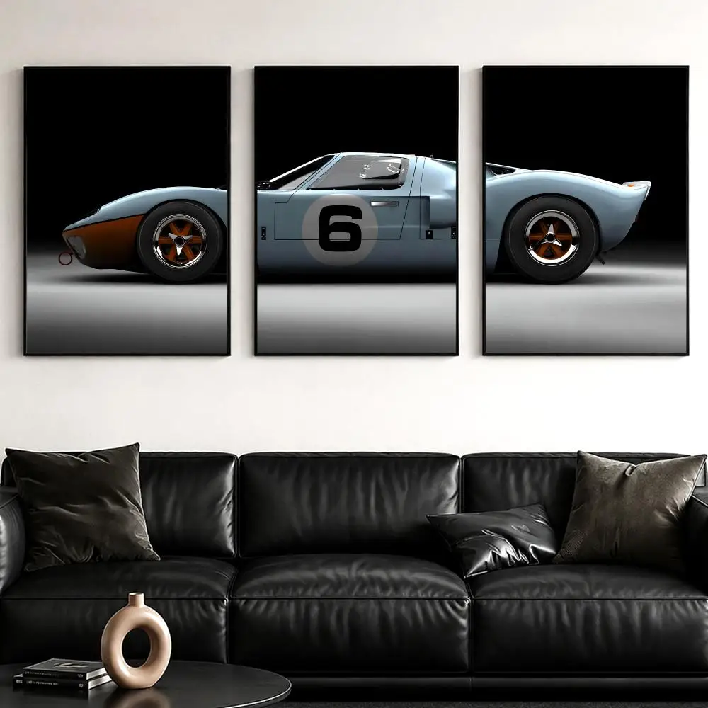 Retro Sports Coupe Painting Calligraphy Canvas Poster Set Wall Artwork for Bedroom Living Room Decorative Prints Gift