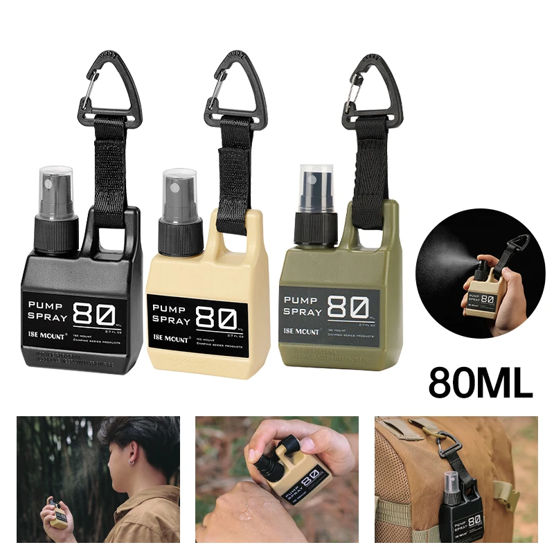 Outdoor Portable Spray Bottle Pump with Buckle for Camping Travel - Refillable Cosmetic Alcohol Perfume Dispenser Container view 5