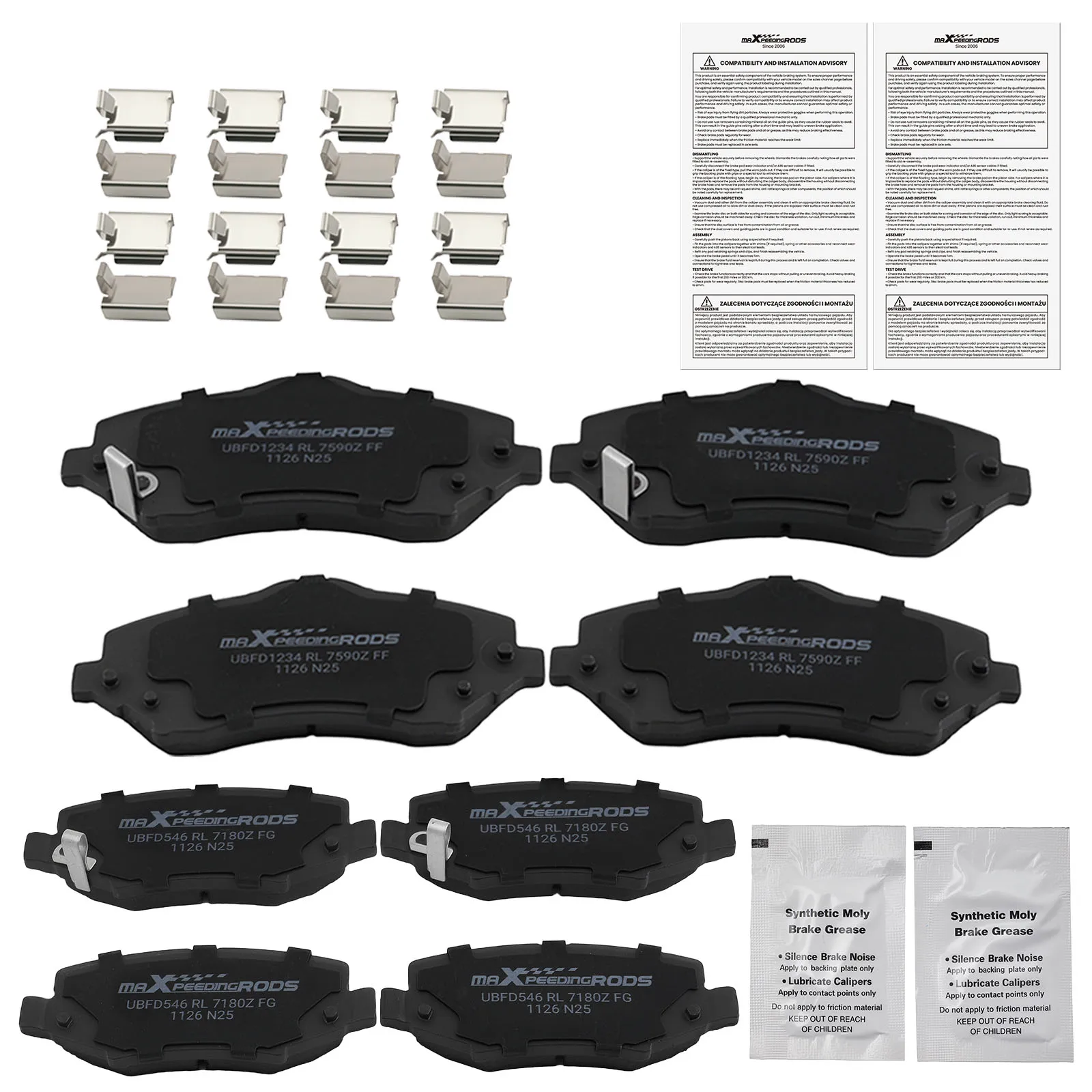 

Front Rear Left&Right Brake Pads Set for Dodge Nitro 2007-12/Jeep Liberty 08-12