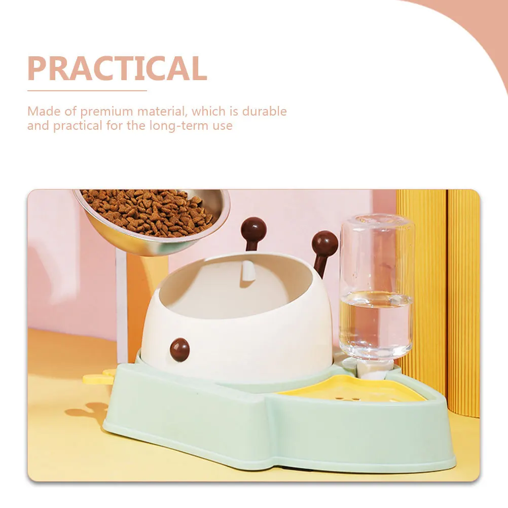

Dual Bowl Pet Feeder Detachable Cat Water Food Bowl Automatic Anti-Fall Design For Small Dogs Cats Pet Supply