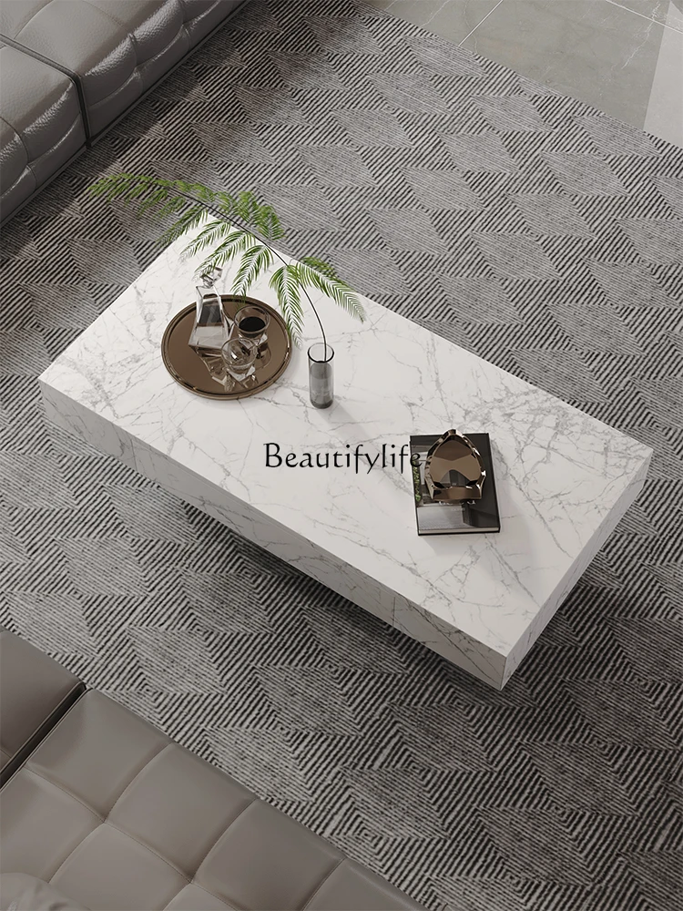 

Italian living room rock slab rectangular simple modern tea table