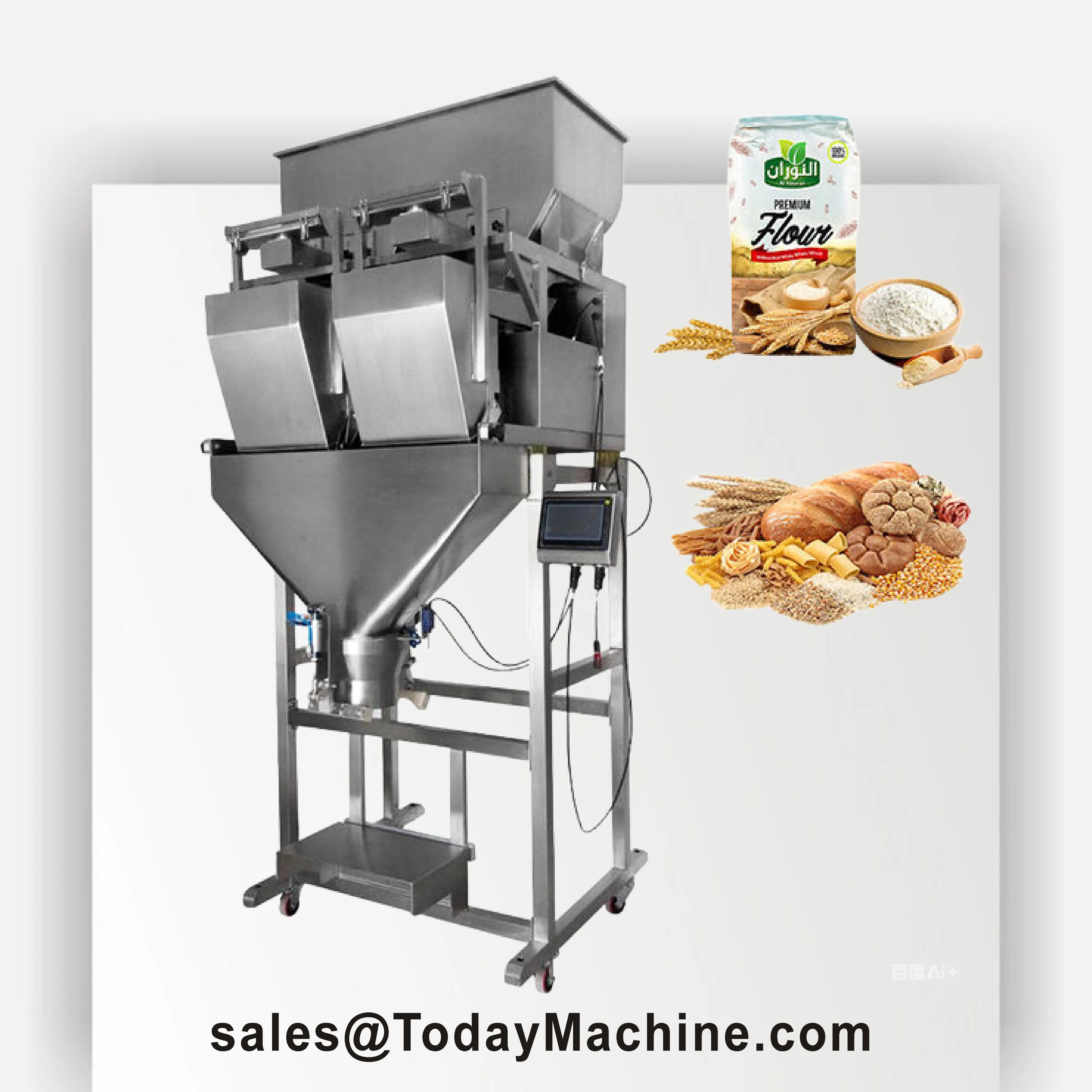 2 Head Linear Weigher Automatic Weighing Scale Rice Sugar Linear Weigher Packing Machine