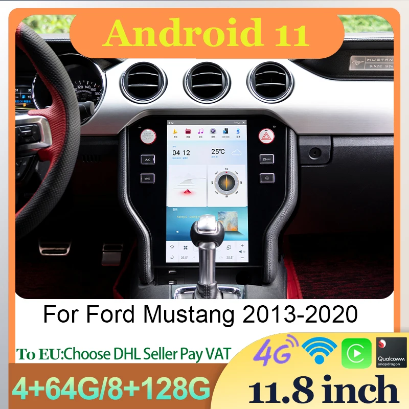 Head Unit Android Auto Car Radio Wireless Carplay For Ford Mustang 2013-2020 Central LCD Touch Screen Multimidia Video Player