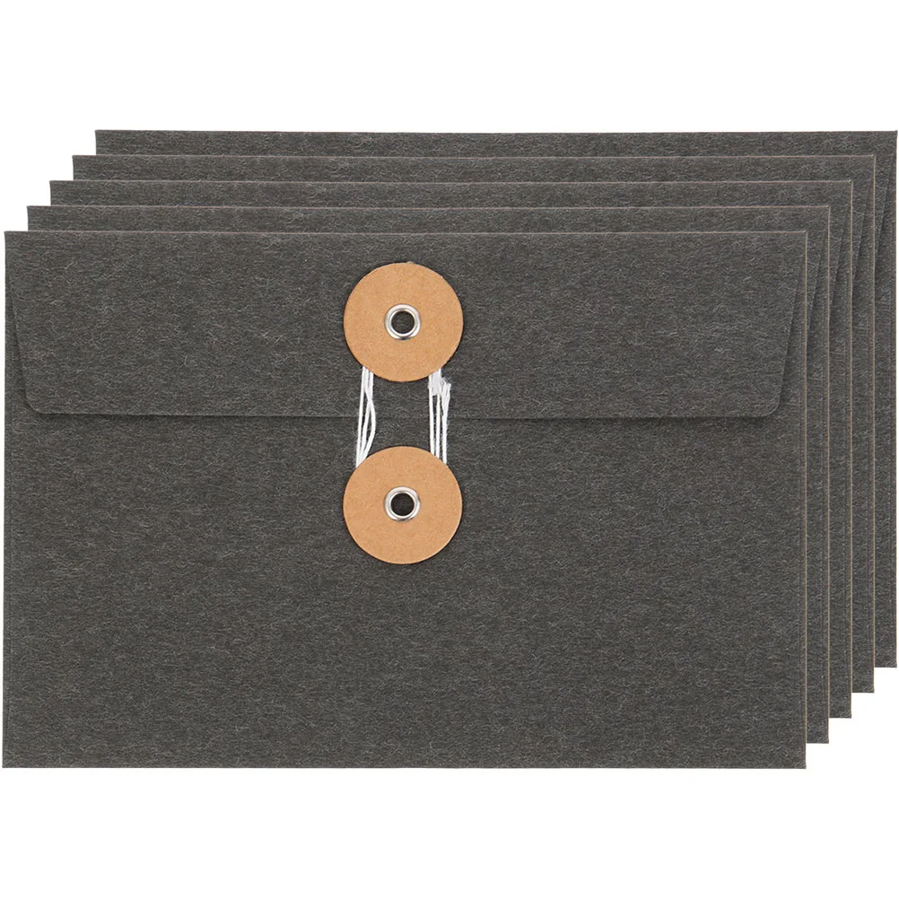 

5 Pcs Buckling Envelope Paper Bag Envelopes and File Bags Holder Pocket Kraft Postcard Pouch Student Sleeves Thickened Storage