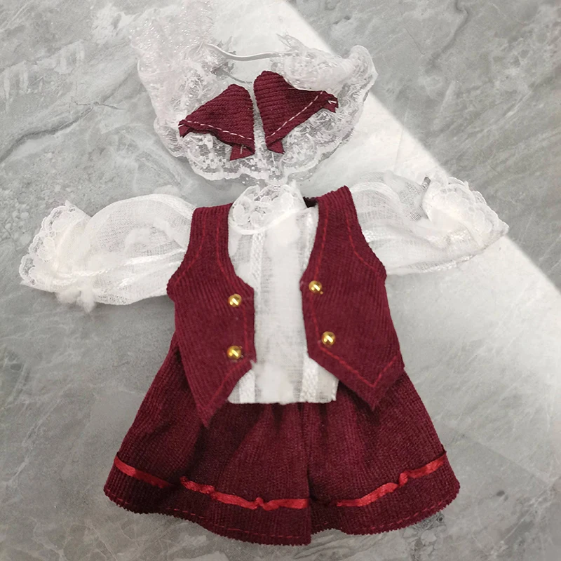 Cute Fashion Dress Whole Set Lolita Style 1/6 BJD Doll Changing Clothes 30cm Doll Children and Girls Toy Gift