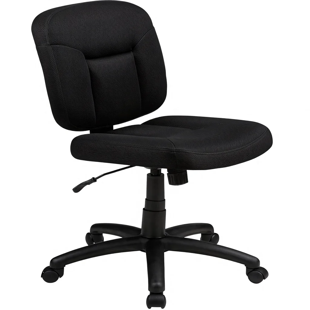 

Базовый стул для домашнего офиса на заказ, эргономичный, регулируемый по высоте, твердая спинка, ткань, черный, без подлокотников, с подушкой сиденья