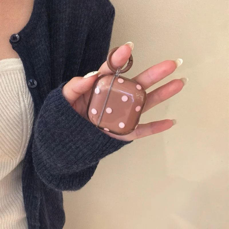 

Fashion Clear Cute Polka Dots Earphone Case For Apple Airpods Pro 2 3 4 Protective Cover Soft Silicone Headphone Charging Cases