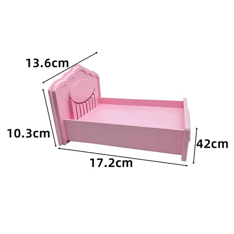 Dockhus Trä Simulerad Prinsesssäng Modell Dockhus Mini Europeisk Stil Leksakssäng Skåp Möbeldekor Scen Tillbehör Leksak 8 best sales minisäng - №6