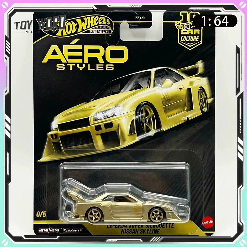 

2026 New Hot Wheels Car Culture Stance Style Hidden Nissan GTR ER34 Golden Alloy Diecast Model Collectible Display Ornament Gift