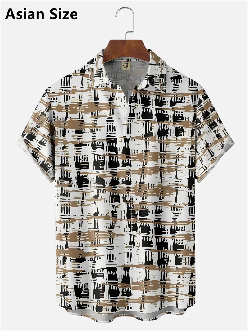 

Men's Shirts Summer Casual Abstract Art Pattern Shirt Simple Men's Outdoor Loose Pop Clothing Hawaiian Women Beach Blouse Y2k