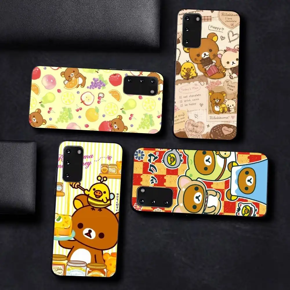 Cute Cartoon Rilakkuma Phone Case For Samsung S 24 Fe 25 Ultra Plus 20 Lite 21 30 22 23 24 22 Ultra 5G Fundas