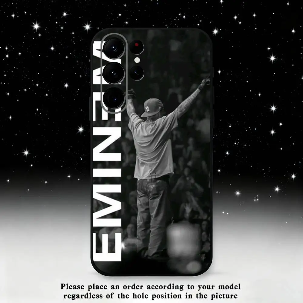 Funda de teléfono Rapper E-Eminem para Samsung S25,S24 Ultra,S20,S30 plus,S22 plus,S23,S30 Ultra 5G, carcasa negra de silicona