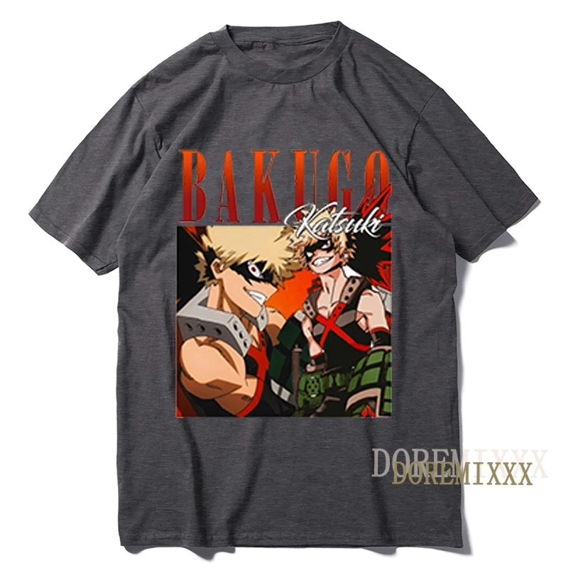 My Hero Academia Bakugo Katsuki T-shirt Men Women BAKUGO KATSUKI Fashion Streetwear High Quality Cotton T Shirt Casual Tees Tops