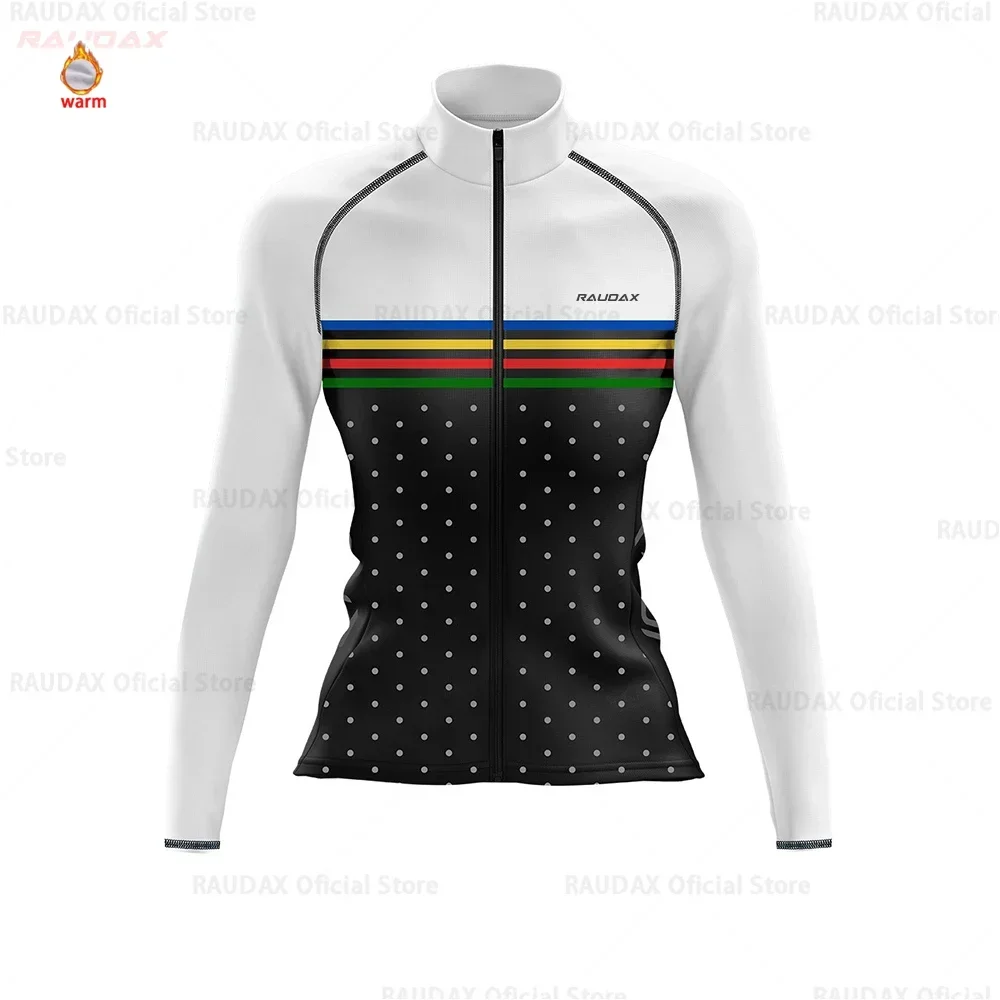 2023 Raudax Women Cycling Jersey Winter Fleece Cycl Clothing Ropa Mujer MTB Jersey Set Bib Pants Ciclismo Ykywbike Bicycle Suit