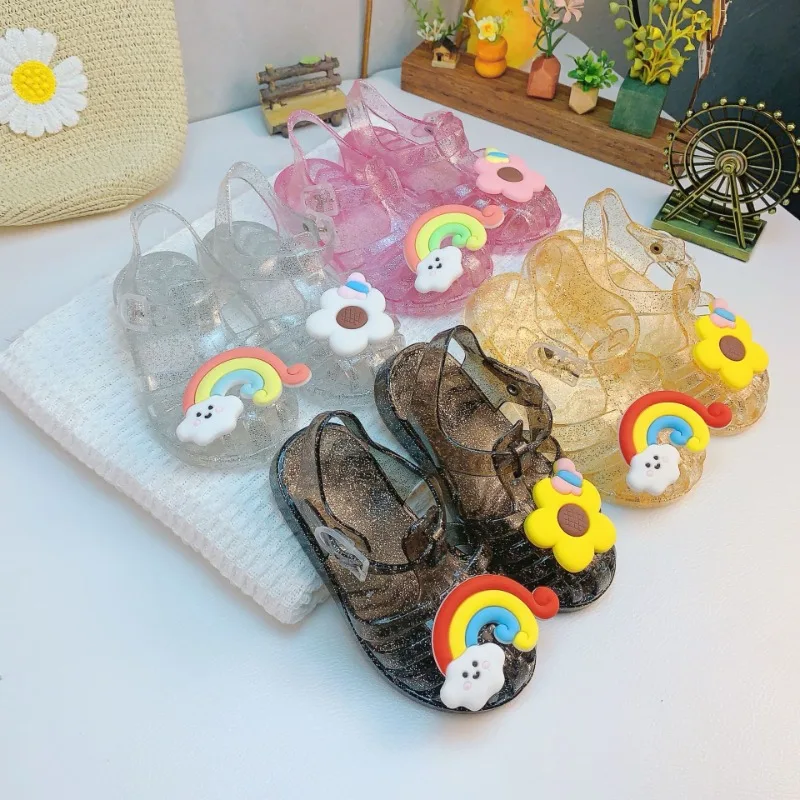 

Summer New Girl Soft Comfortable Fashion Princess Crystal Sandals Fresh and Lovely Non-slip Breathable Perspiration Beach Sandal