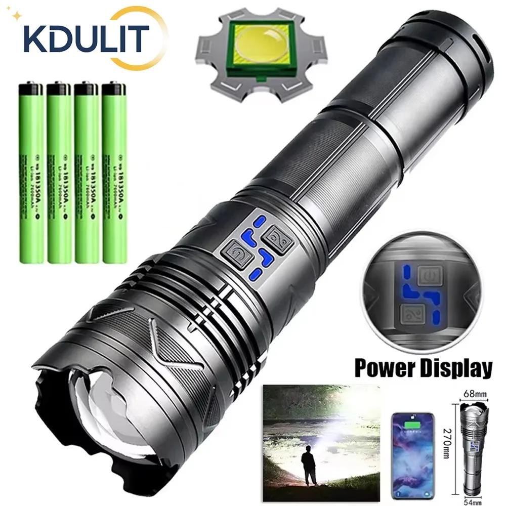 lampe-torche-laser-blanche-haute-puissance-projecteur-led-super-lumineux-torche-longue-portee-zoom-urgence-exterieur-avec-indicateur-de-batterie