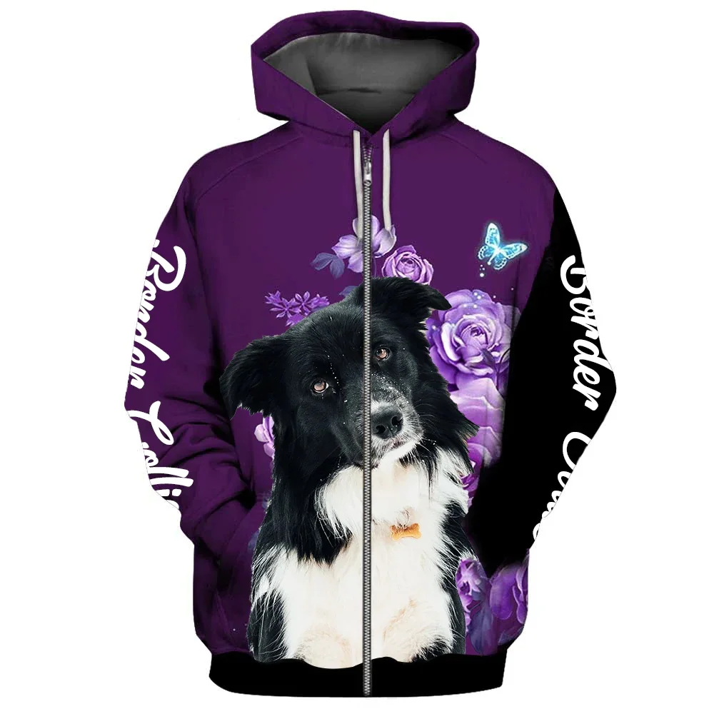 HX Labradoodle Zip Hoodies Animals Dogs Make Life Whole Hoodies Floral Graphic Tops Harajuku Sportswear Women Clothing