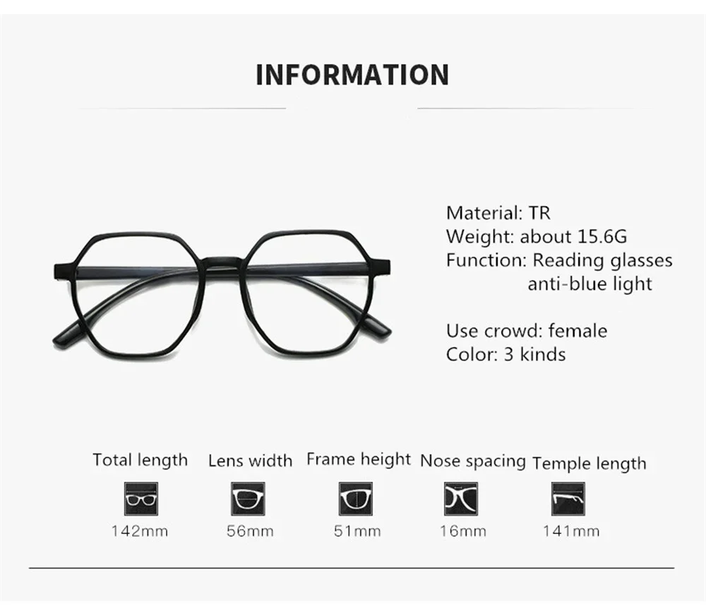 UnisexReading Glasses 2024 New Women Hyperopia Glasses Men Presbyopia Reading Eyeglasses Diopter+1.0+1.5+2.0+2.5+3.0+3.5+4.0 image 6