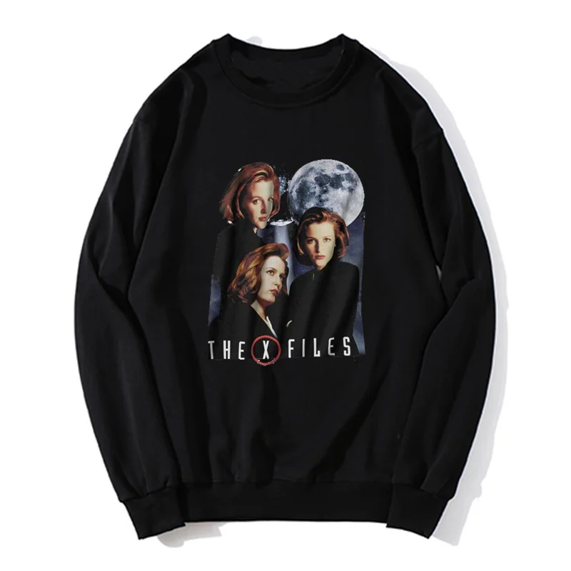 Classic Vintage The X Files Men hoodie Many Moods of Dana Scully Pullover Sweatshirts Casual Cotton Streetwear Unisex Sweater