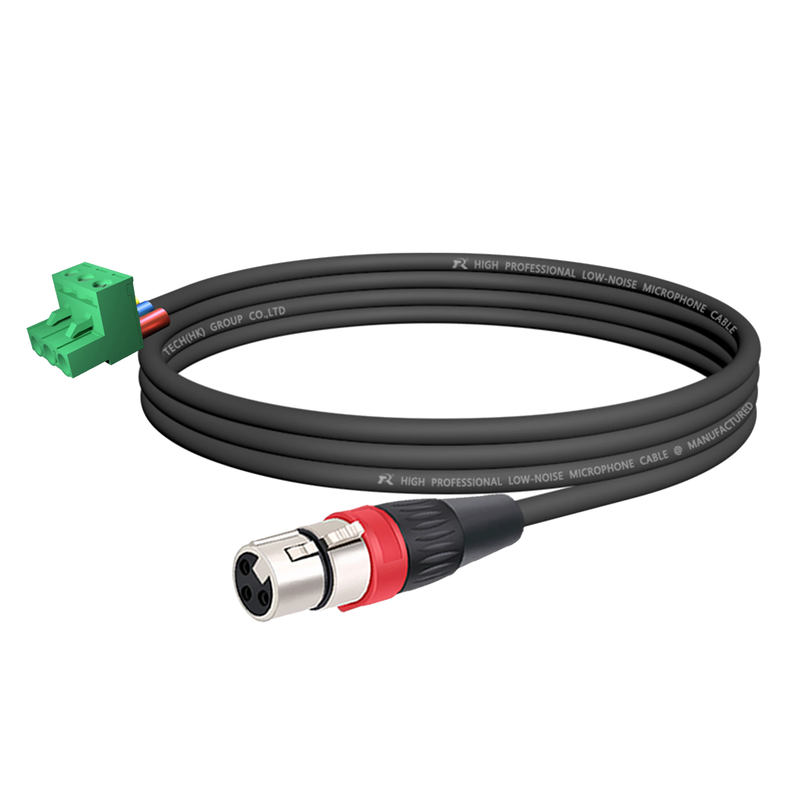 Premium-Kabel vom Phoenix-Terminal zu XLR F/M-Buchse, mit silbermetallischem Anschlusskern und einfarbigem, abgeschirmtem Kabelmantel – Detail 14